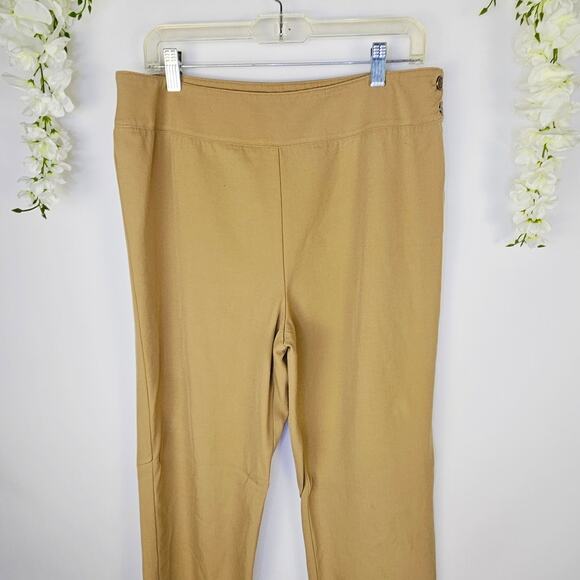 Lauren Ralph Lauren Womens Pants Size 14 Tan Wool Blend Stretch Pull-On Business - Picture 4 of 10